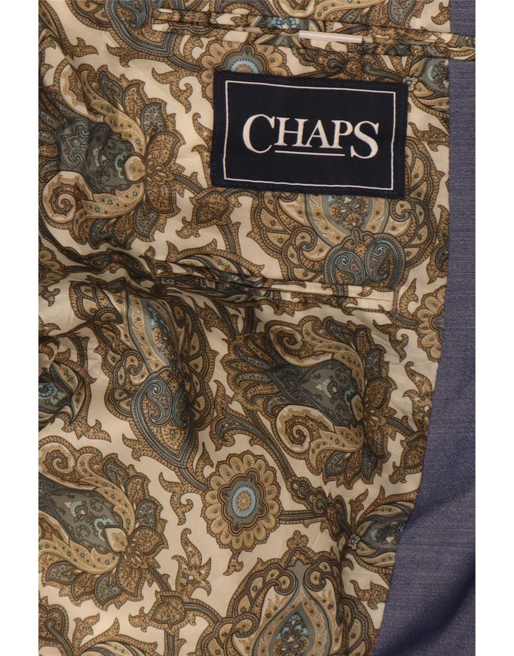 Jachetă Blazer pentru bărbați Chaps, cu 2 nasturi, UK 46 3XL, poliester pătat albastru