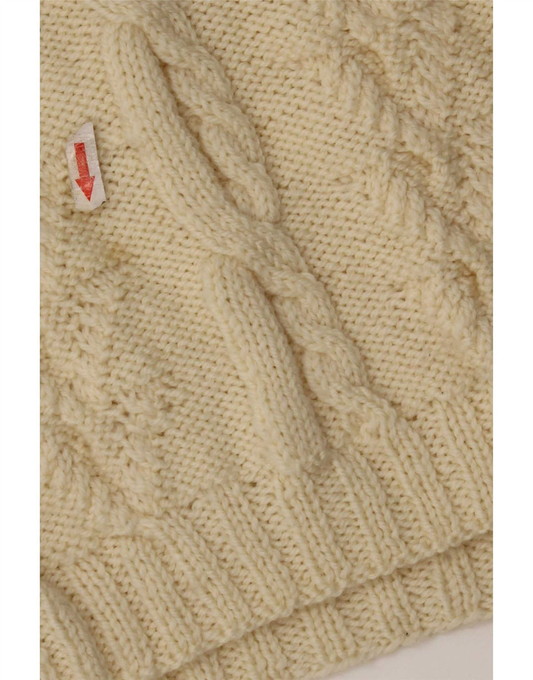 Pulover vintage pentru femei cu gât rulat, pulover UK 12 Medium Off White