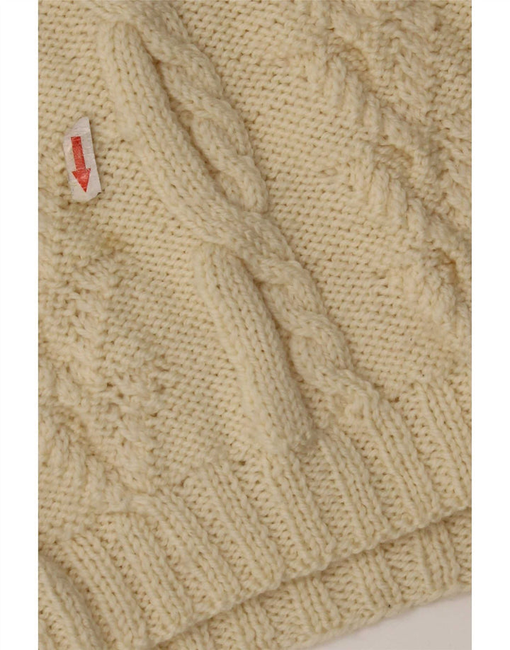 Pulover vintage pentru femei cu gât rulat, pulover UK 12 Medium Off White
