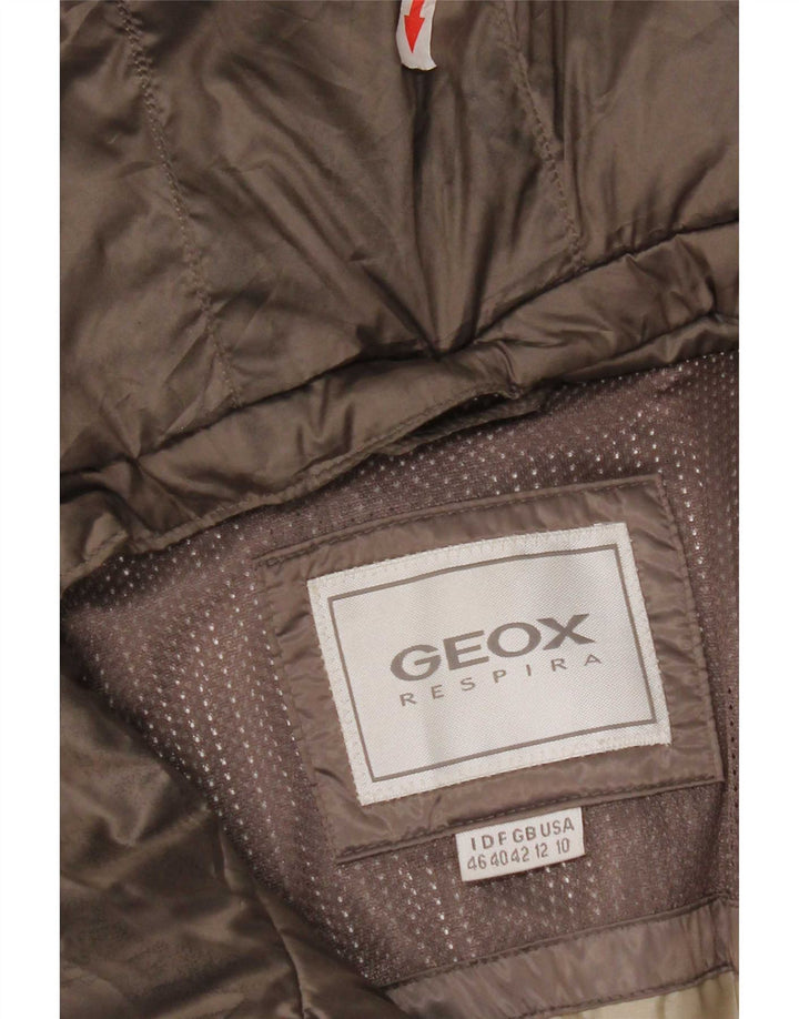 Jachetă căptușită cu glugă pentru femei Geox Respira UK 12 Medium Gri Poliester