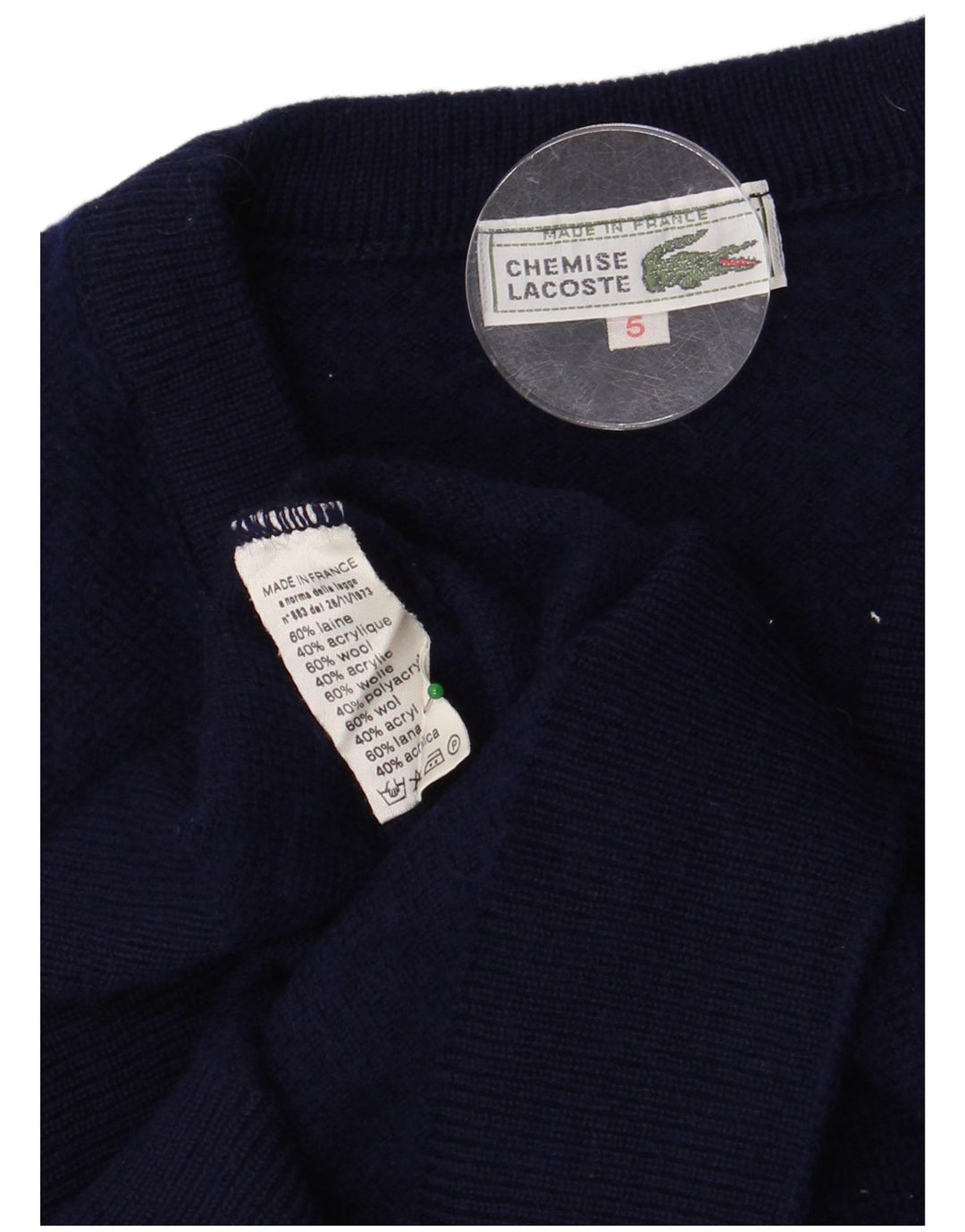 Vesta pentru bărbați LACOSTE Tank Top Mărimea 5 Mare Lână bleumarin