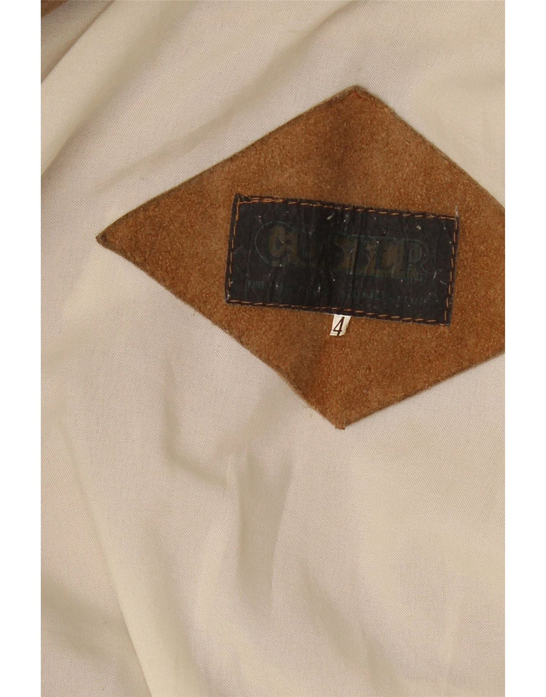 Jachetă vintage pentru femei crop din piele intoarsa UK 20 2XL maro Western