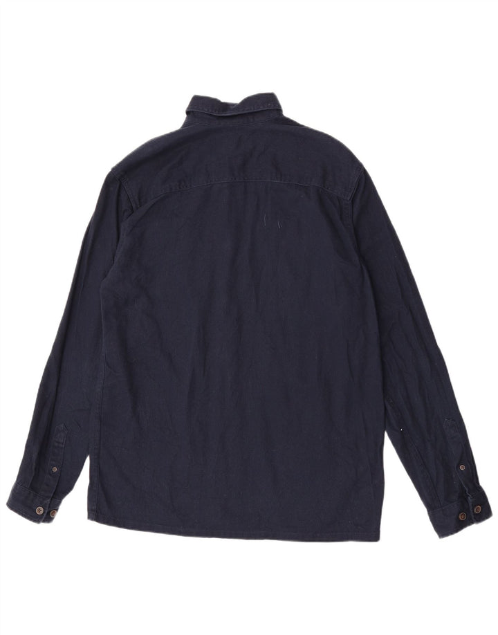 Cămașă Jack & Jones bărbătească din denim mic din bumbac bleumarin