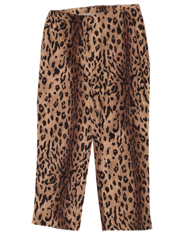 Pantaloni casual drepti pentru femei Marks & Spencer L26 L23 maro cu imprimeu animal