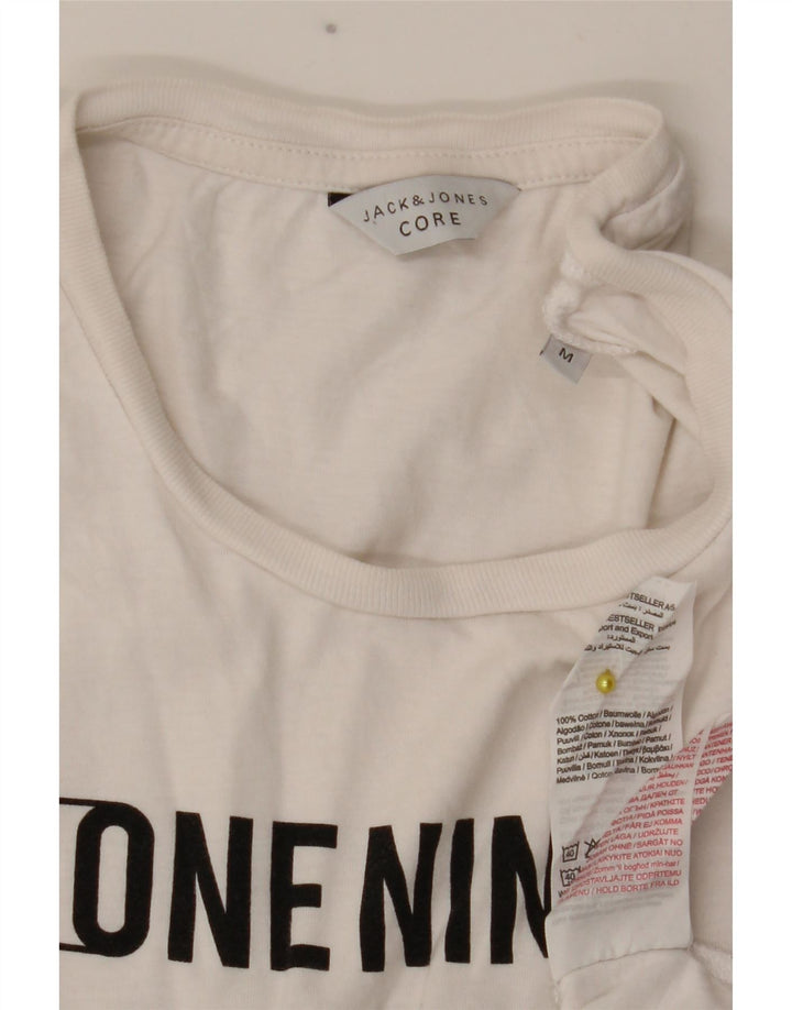 Tricou cu grafic Jack & Jones pentru bărbați Top mediu din bumbac alb