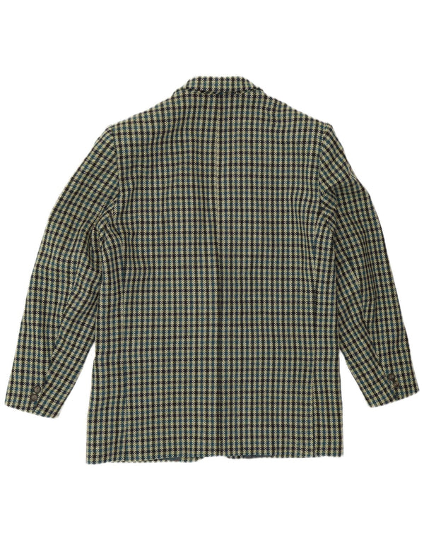 MONTEZEMOLO Jachetă pentru bărbați cu 2 nasturi, UK 40, lână mare cu carouri, verzi