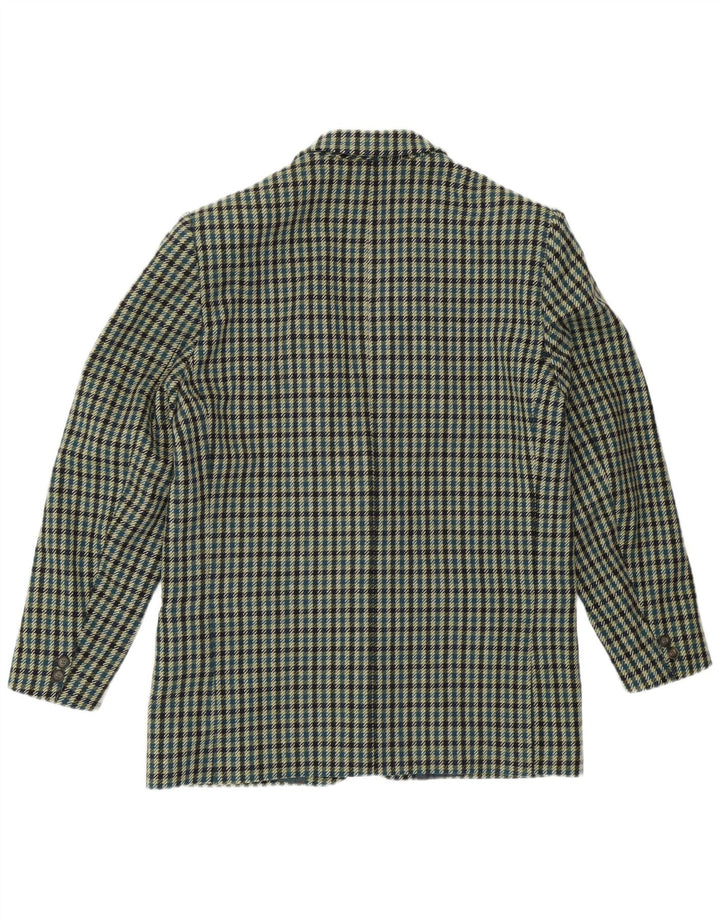 MONTEZEMOLO Jachetă pentru bărbați cu 2 nasturi, UK 40, lână mare cu carouri, verzi