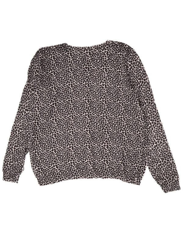 Pulover cardigan cu model abstract pentru femei Marks & Spencer UK 18 XL Negru