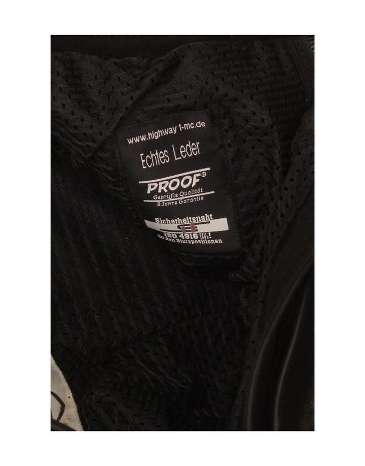 Highway 1 Pantaloni drepti din piele pentru bărbați IT 48 Medium L32 L34 Negru