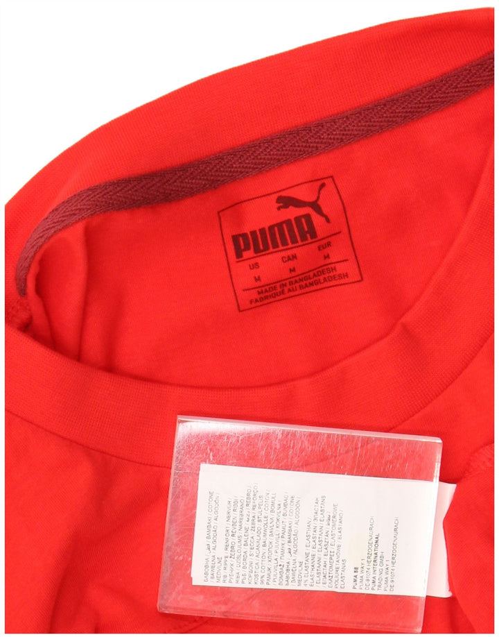 Tricou grafic PUMA pentru bărbați Top din bumbac roșu mediu