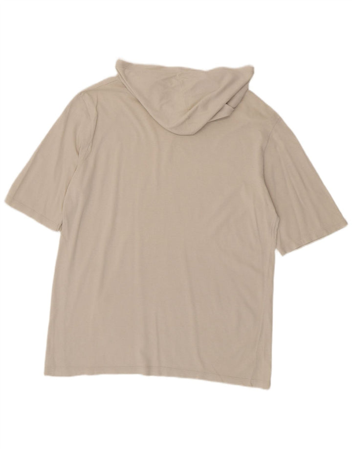 Tricou cu glugă Benetton pentru bărbați Top mediu din bumbac alb