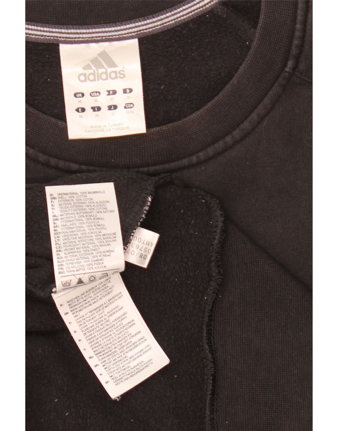 Hanorac grafic pentru bărbați Adidas Jumper mediu din bumbac negru