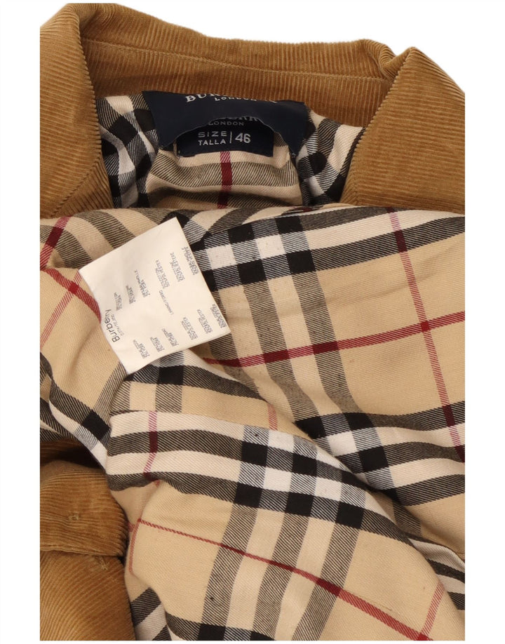 Jachetă Burberry pentru femei, cu 3 nasturi, din velur, IT 46, bumbac maro mare