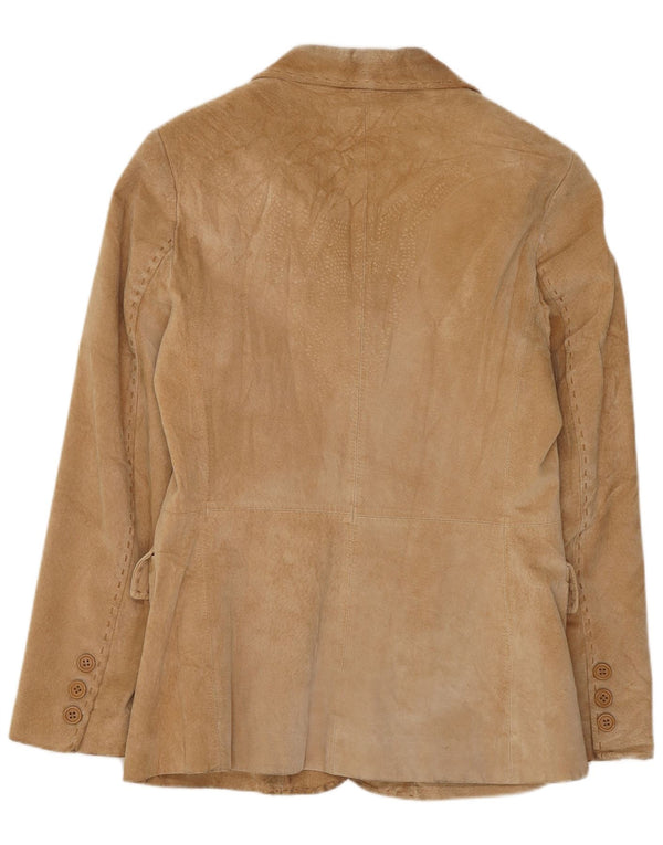 Sacou Privilegi Femei din piele intoarsa cu 3 nasturi IT 44 Piele Maro Mediu