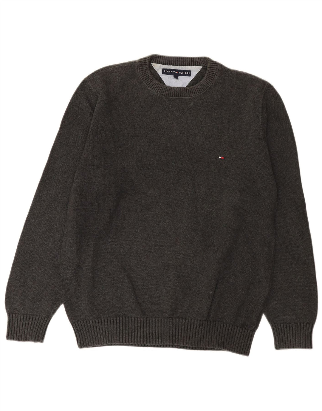 Pulover Tommy Hilfiger pentru bărbați, cu gât crew, bumbac, gri mediu
