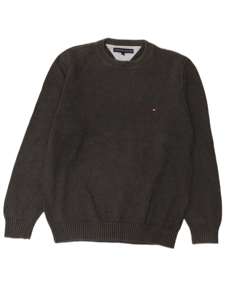 Pulover Tommy Hilfiger pentru bărbați, cu gât crew, bumbac, gri mediu
