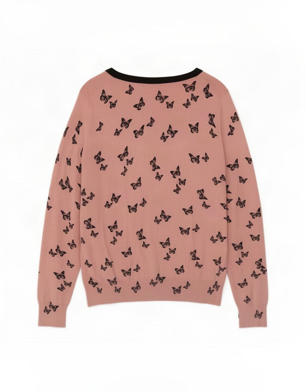 Pulover cardigan pentru femei Marks & Spencer UK 16 Fluture mare din viscoză roz