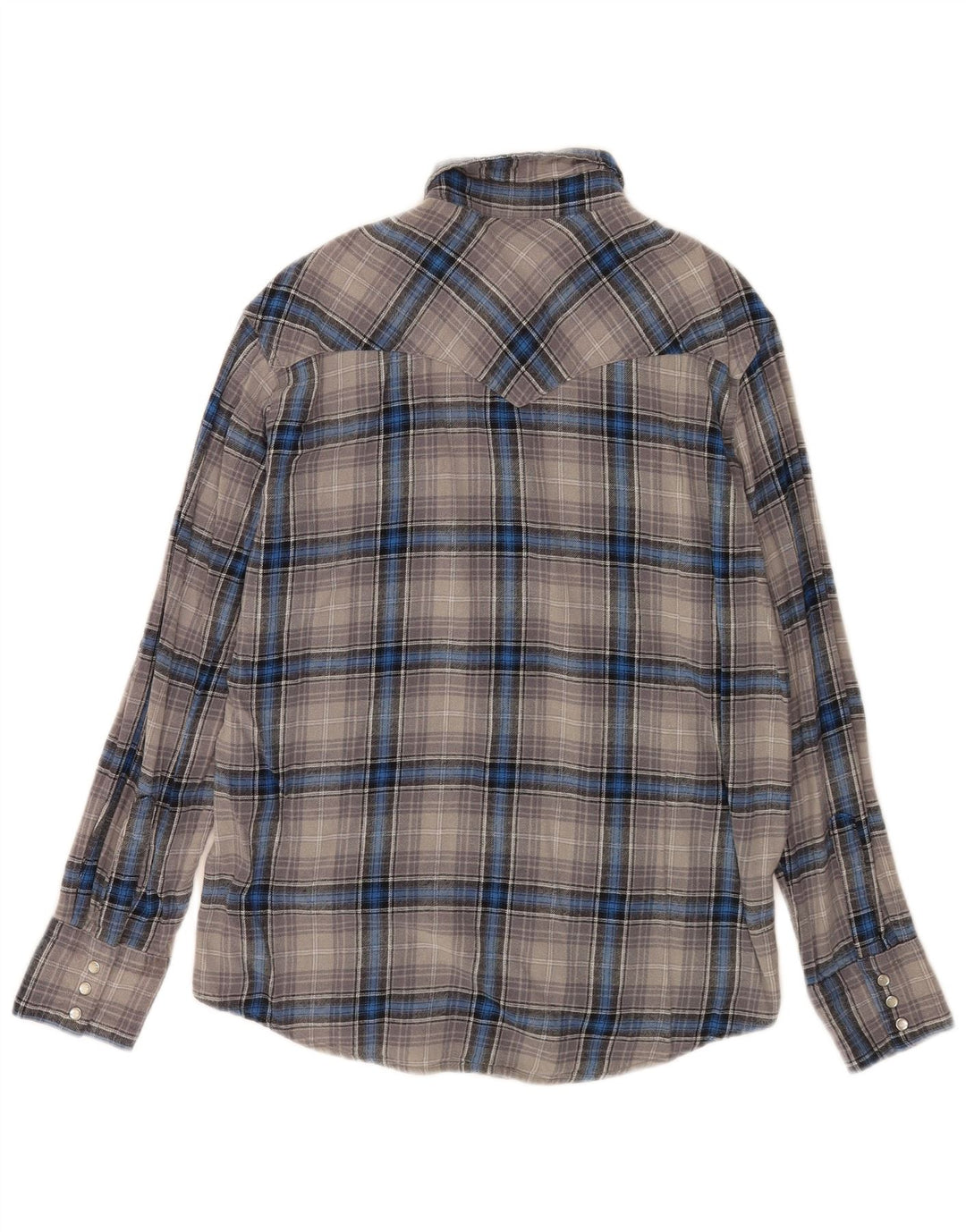 Cămașă de flanel pentru bărbați Wrangler, bumbac cu carouri, gri mare