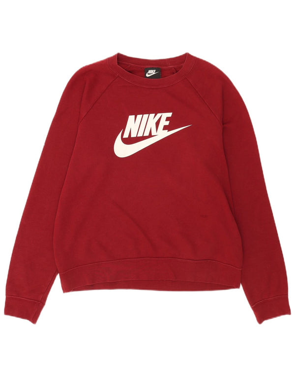 Pulover Nike pentru damă cu grafică, UK 14, bumbac burgundă mediu