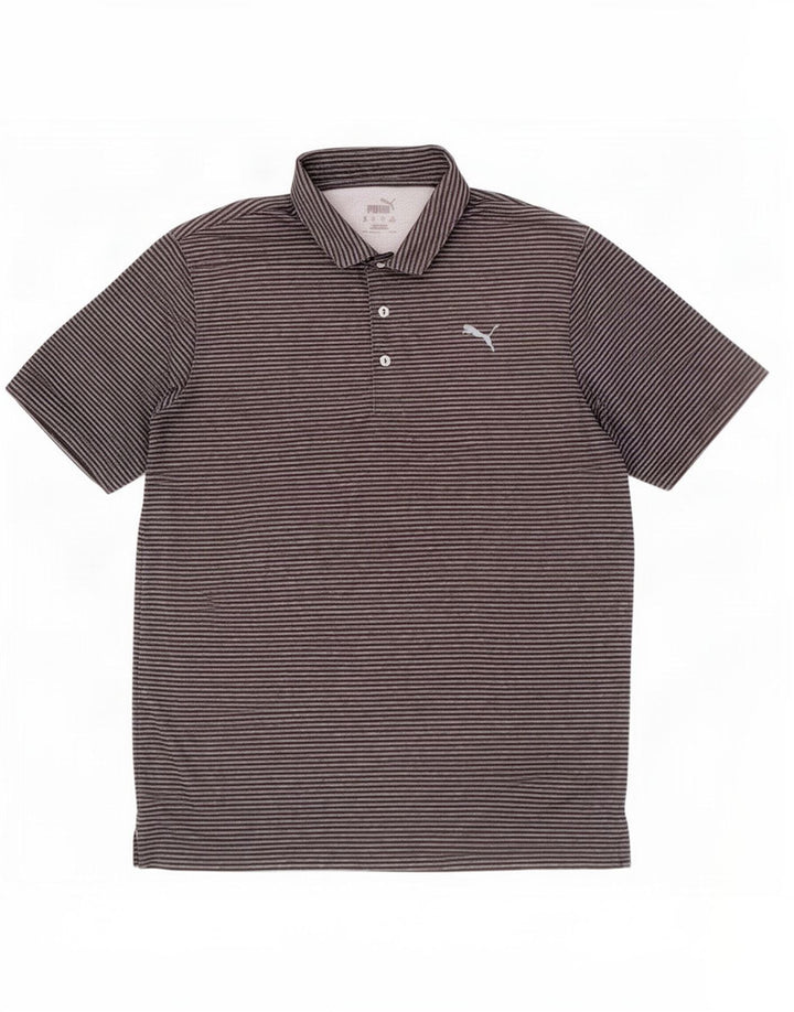 Tricou polo Puma pentru bărbați, mare, gri, poliester cu dungi