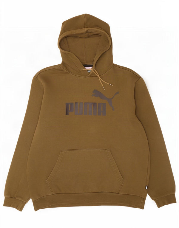 Pulover pentru bărbați Puma Graphic Hoodie Jumper mare Kaki Bumbac
