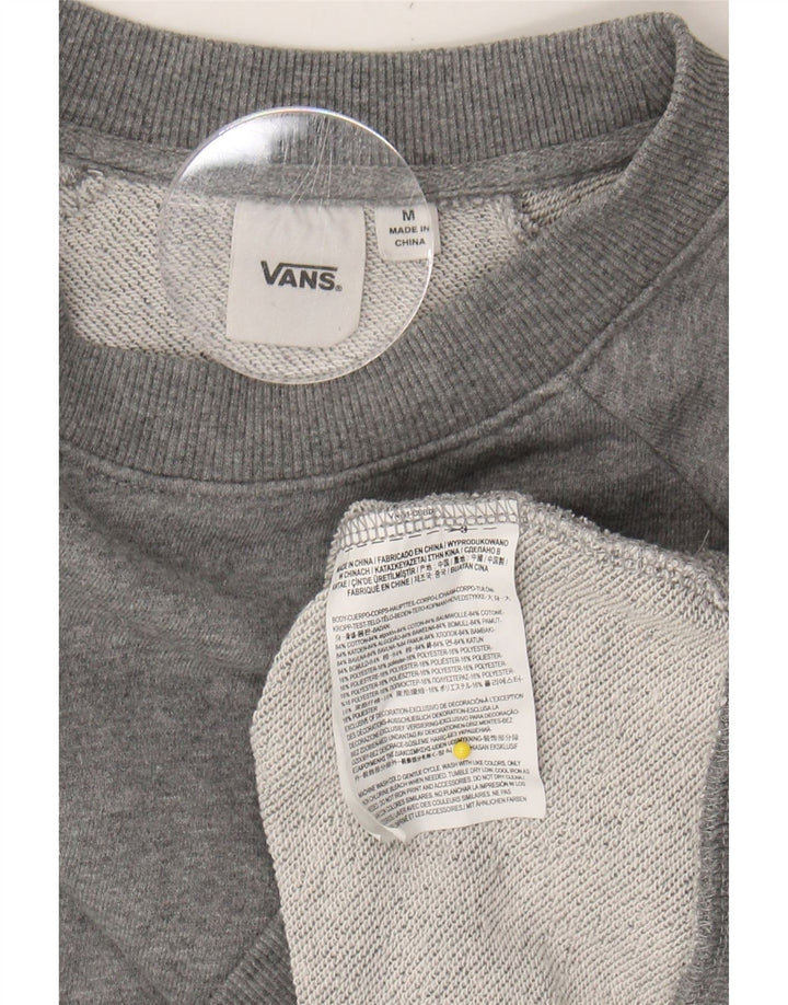 VANS Womens Graphic Oversized Sweatshirt Jumper UK 14 Medium Grey Cotton Vintage Vans and Second-Hand Vans from Messina Hembry 