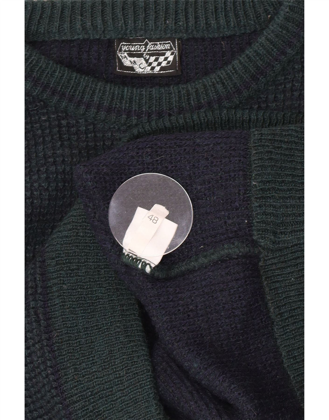 Pulover vintage pentru bărbați cu gâtul turnat IT 48 Small Green
