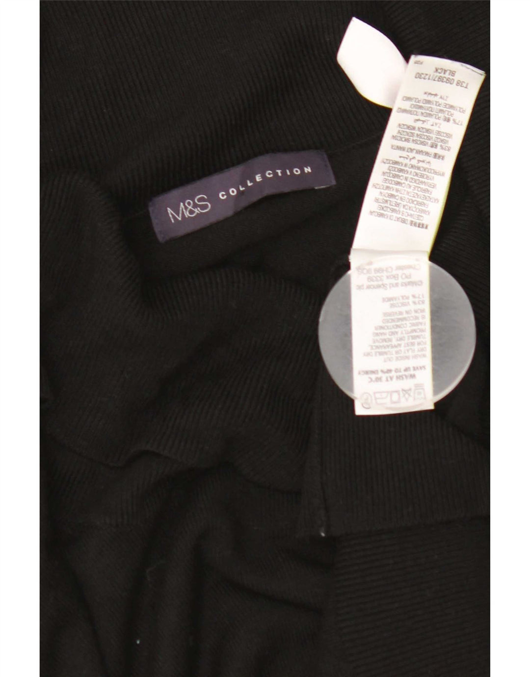 Pulover pentru femei Marks & Spencer cu gât rulat, viscoză medie, neagră