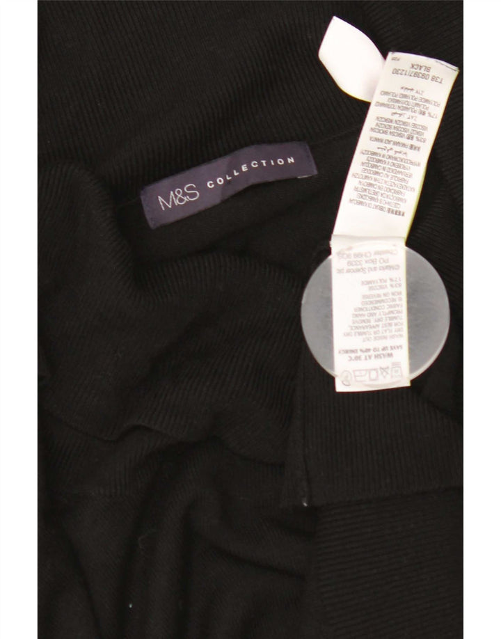 Pulover pentru femei Marks & Spencer cu gât rulat, viscoză medie, neagră