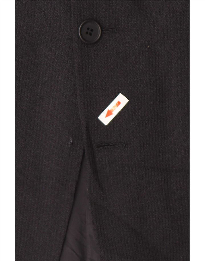 Giorgio Armani Jachetă pentru bărbați cu 2 nasturi IT 52 XL Negru Pinstripe