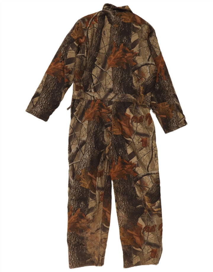 Salopeta cu maneca lunga pentru baieti VINTAGE 15-16 ani bumbac floral kaki