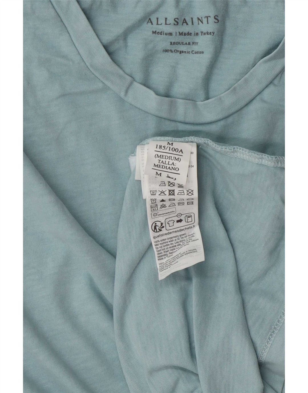 Tricou All Saints pentru bărbați, cu croiala normală, top, bumbac, albastru mediu