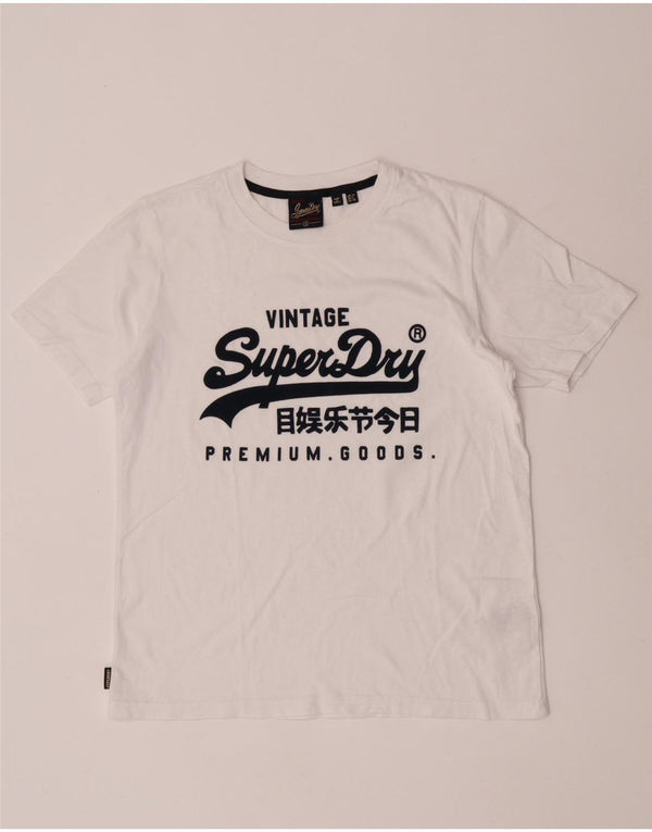 Tricou grafic Superdry pentru femei Top UK 10 Small White Bumbac