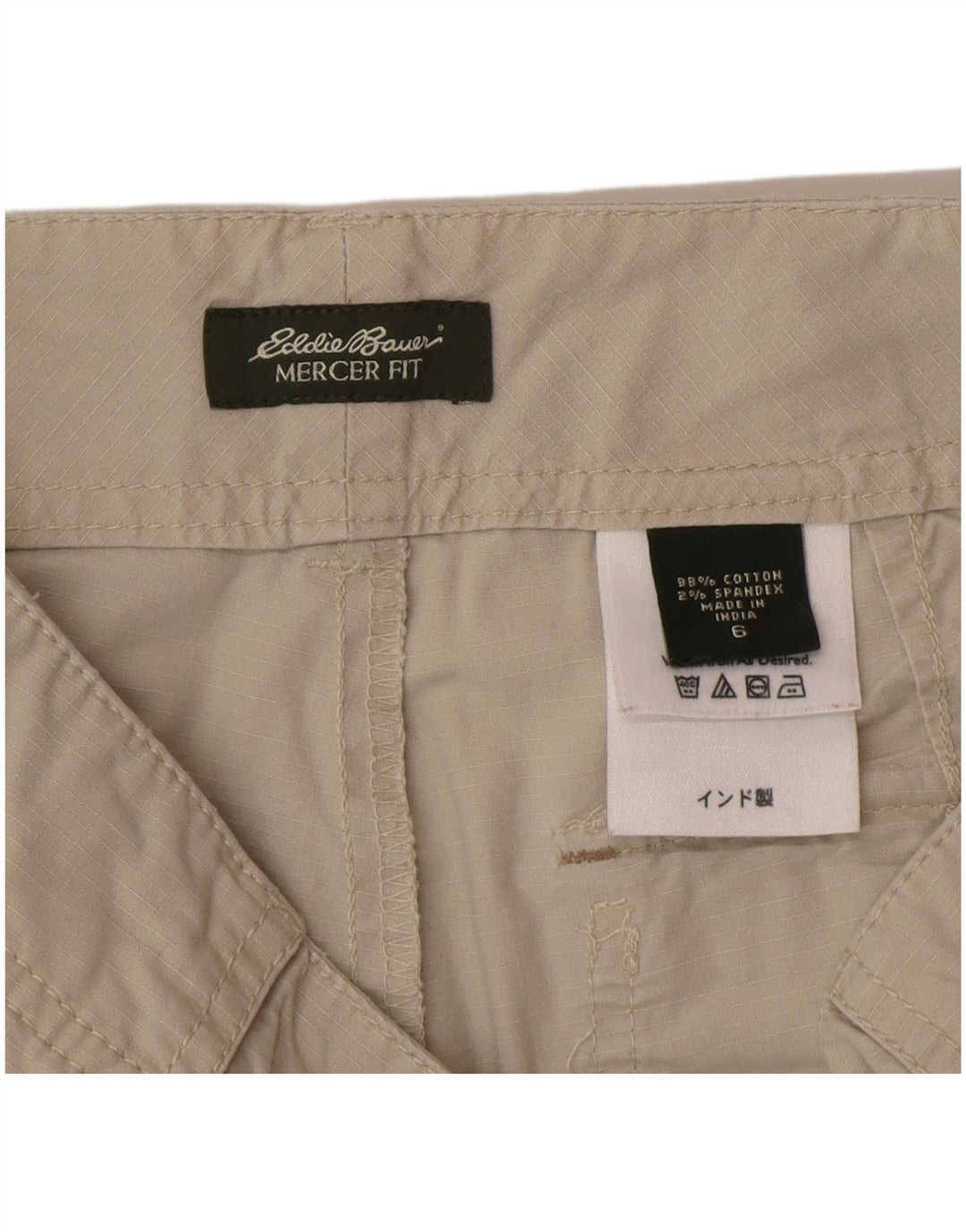 Eddie Bauer pentru femei Mercer Fit Cargo Pantaloni scurți US 6 Medium W30 Bej Bumbac