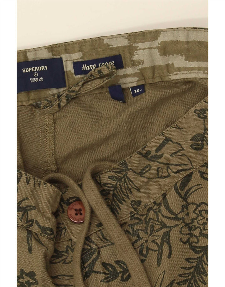 Pantaloni scurți chino pentru bărbați Superdry W30 Medium Khaki Floral