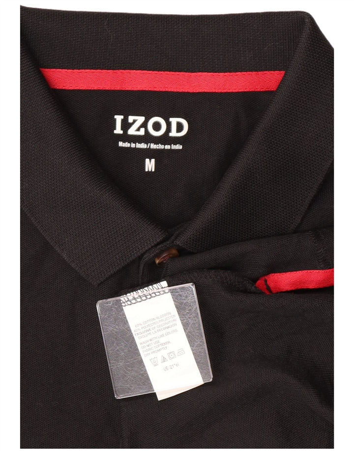 Tricou polo Izod pentru bărbați, bumbac mediu negru