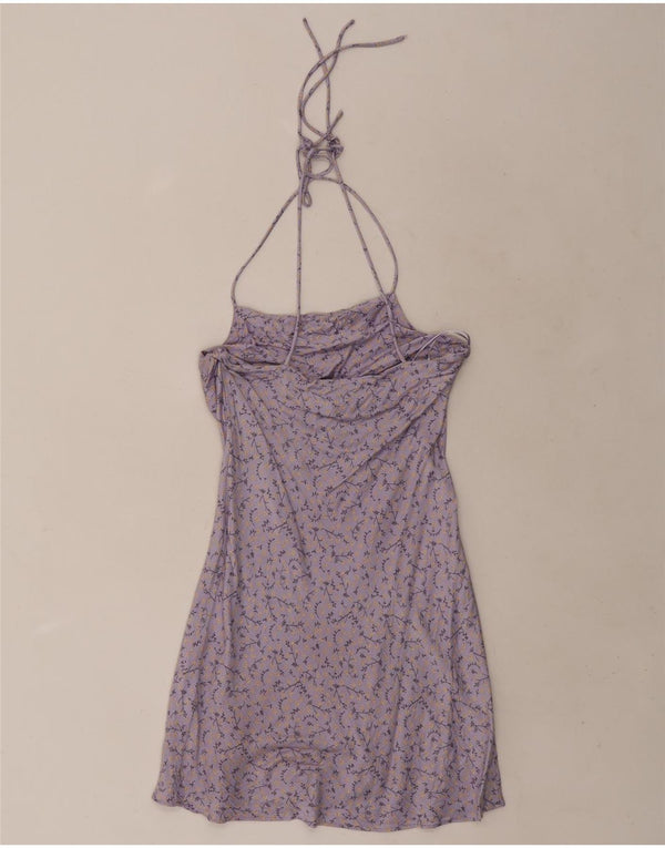 Rochie mini pentru femei Zara UK 6 XS Viscoză Floral Mov