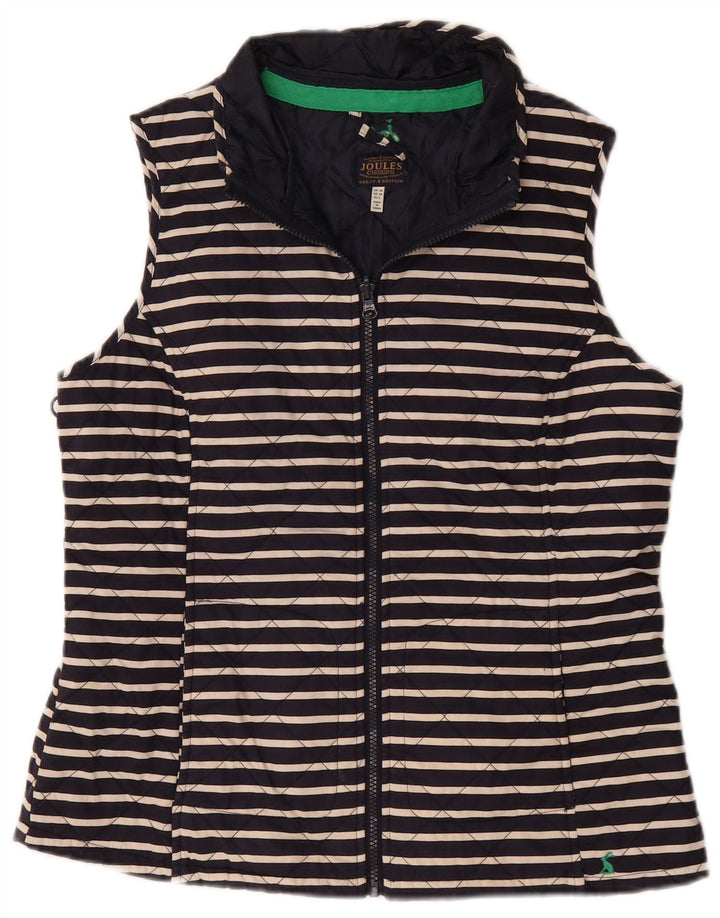 Gilet matlasat pentru femei JOULES UK 14 mare, bumbac cu dungi bleumarin