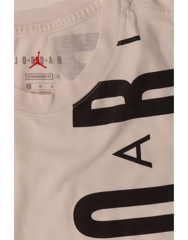 Tricou grafic Jordan pentru bărbați, cu croiala standard, top, mediu, alb, bumbac