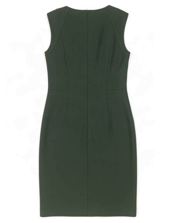 Hobbs Womens Sleeveless Sheath Dress UK 12 Medium Green Polyester