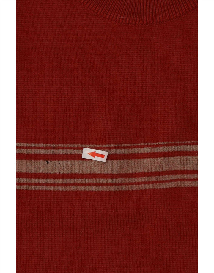 Pulover Fila pentru bărbați cu gât roșu, XL, lână color bloc