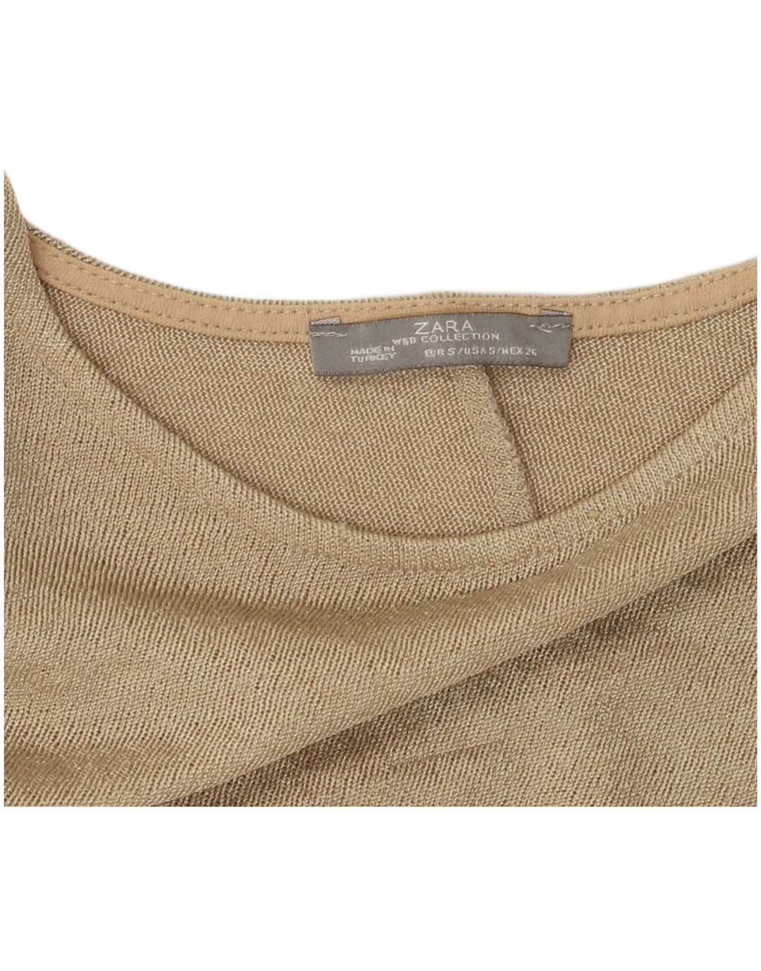 Top supradimensionat pentru femei Zara, cu mâneci 3/4 UK 10, mic, bej, color block