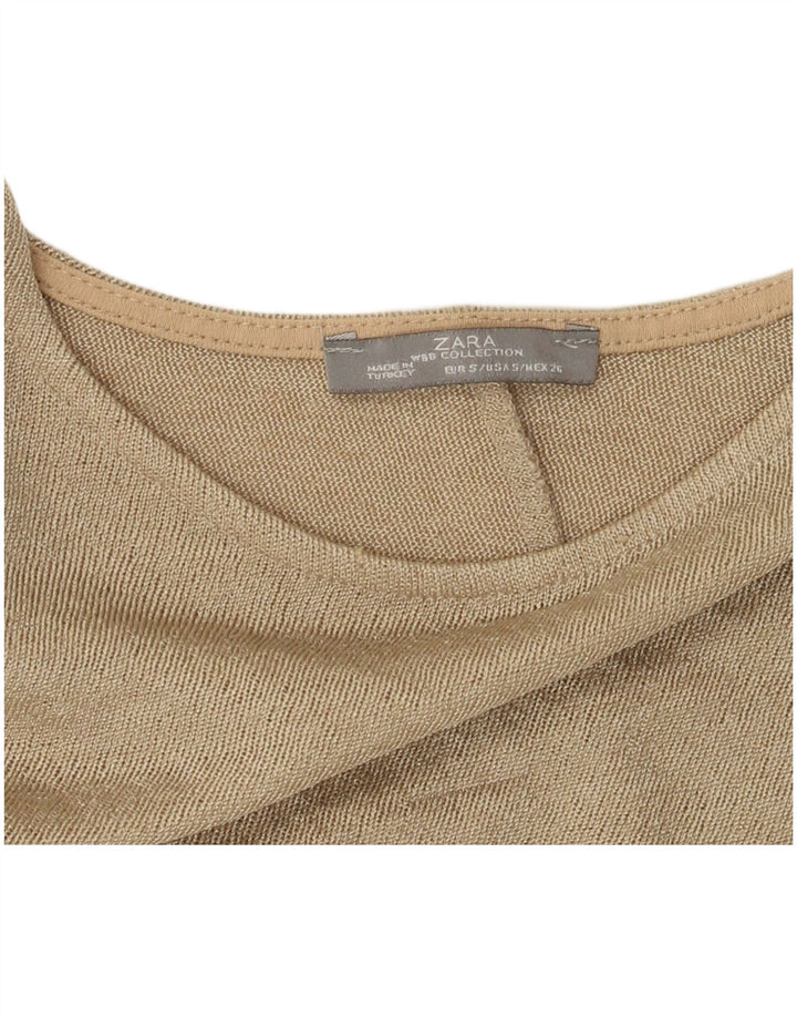 Top supradimensionat pentru femei Zara, cu mâneci 3/4 UK 10, mic, bej, color block