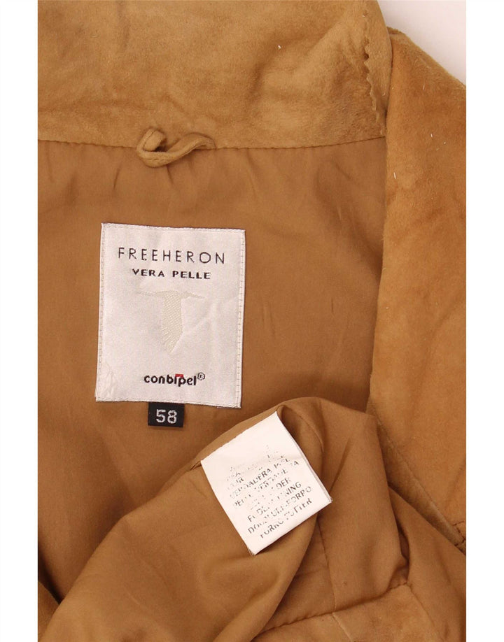 Pardesiu Conbipel Free Heron din piele intoarsa pentru barbati IT 58 2XL piele bej