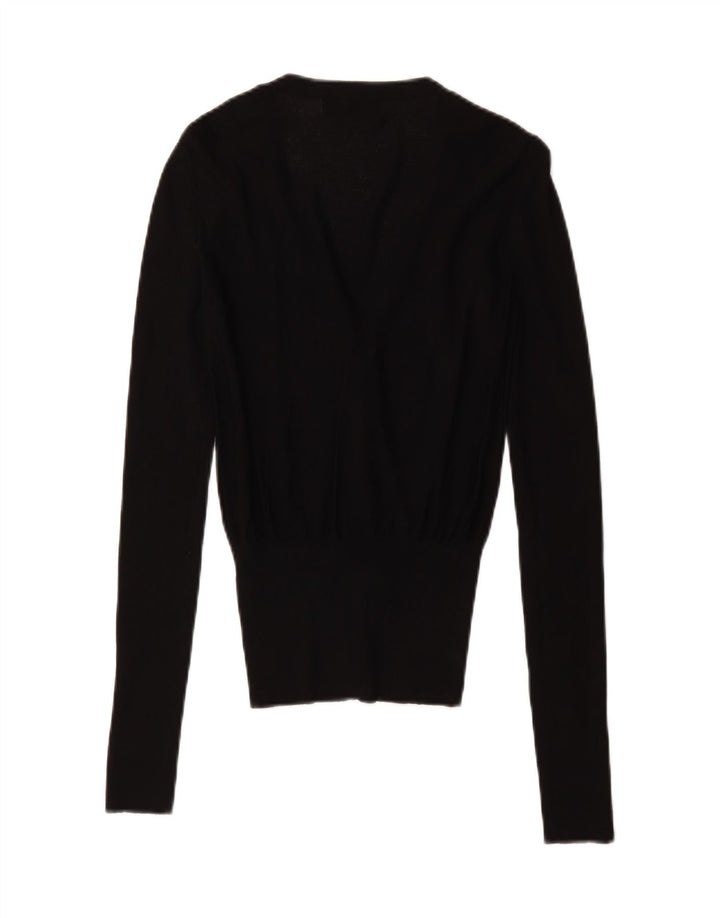 Pulover cardigan pentru femei Zara UK 12 Medium Black Viscose