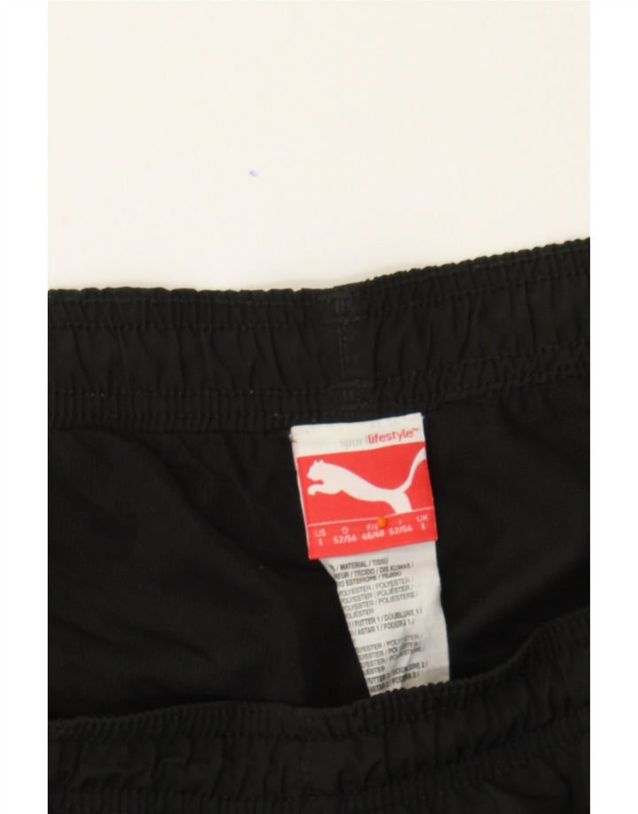 PUMA Mens Graphic Tracksuit Trousers Large  Black Polyester Vintage Puma and Second-Hand Puma from Messina Hembry 