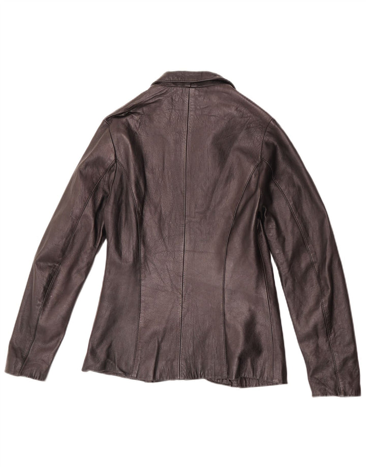 Jachetă vintage din piele cu 1 nasture pentru femei IT 42 Medium Black
