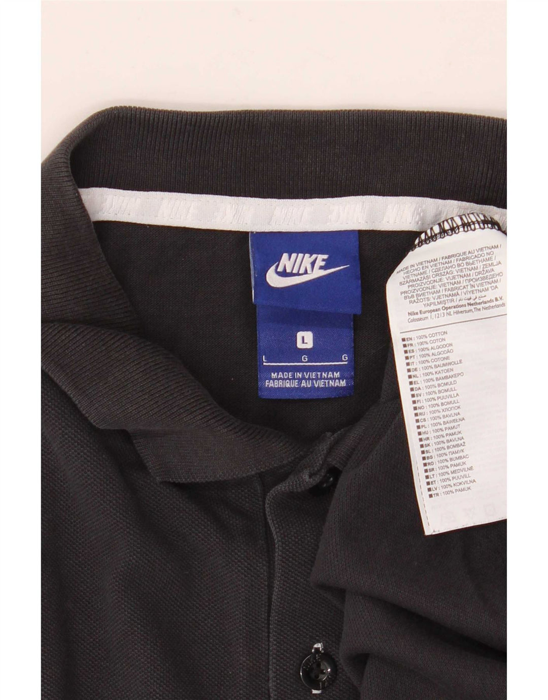 Tricou polo Nike pentru bărbați, mare, negru, bumbac