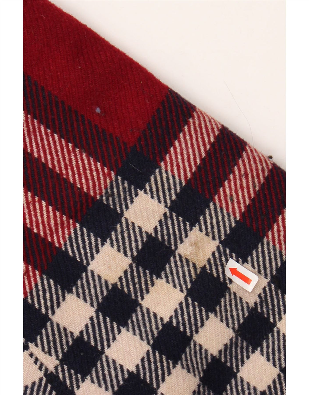 Pardesiu cu glugă BENETTON pentru femei UK 18 XL, lână carouri roșie