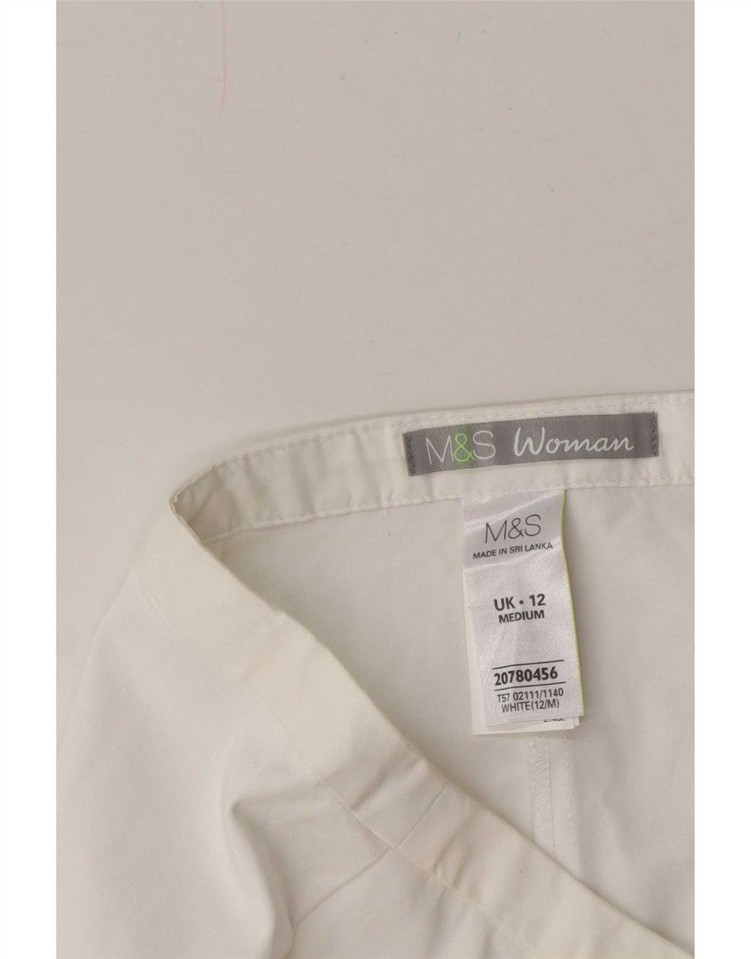Pantaloni Capri pentru femei Marks & Spencer UK 12 Medium W30 L21 Bumbac alb